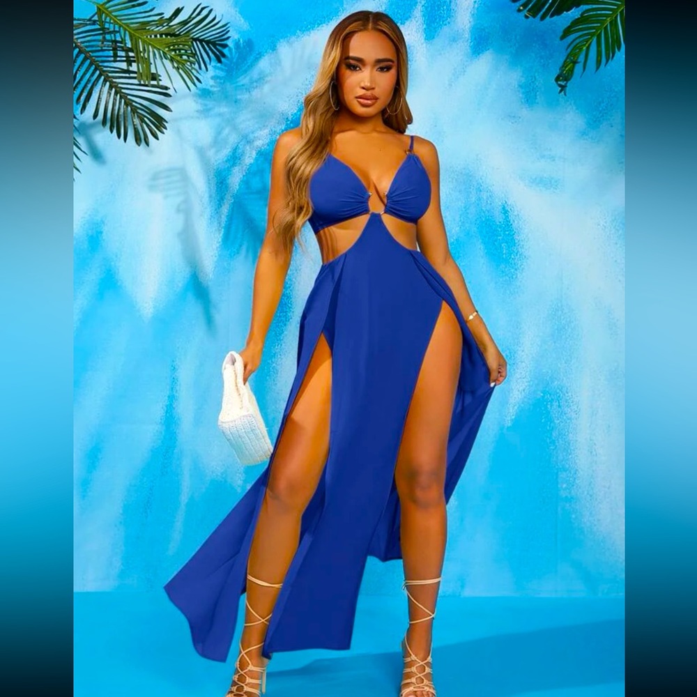 Royal blue, elegant dress for parties and summer events